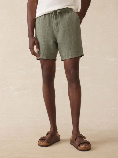 Essential Linen Short (6.5") - Spruce