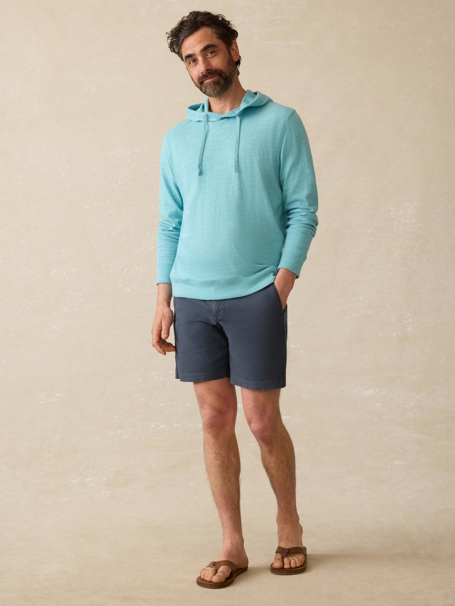 Sunwashed Organic Hoodie - Teal Sea