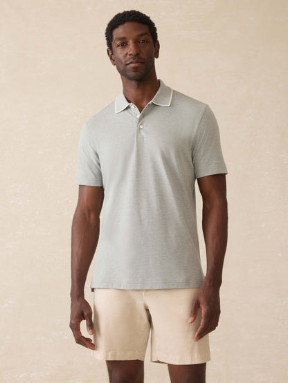 Short-Sleeve Movement™ Pique Polo - Moss Stone Melange