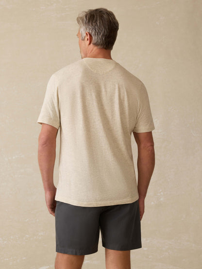 Short-Sleeve Sunwashed Regenerative Henley - Island Dune Heather