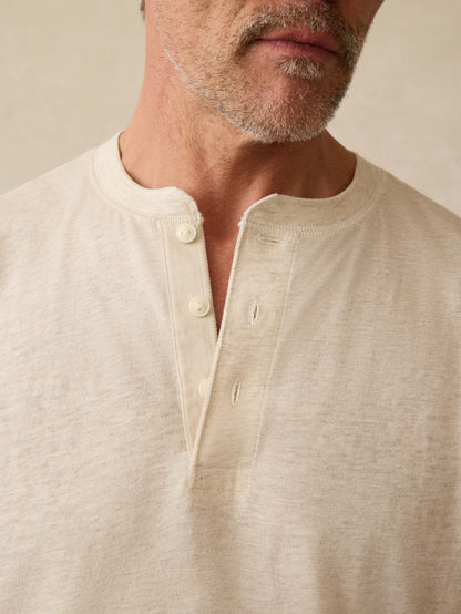 Short-Sleeve Sunwashed Regenerative Henley - Island Dune Heather