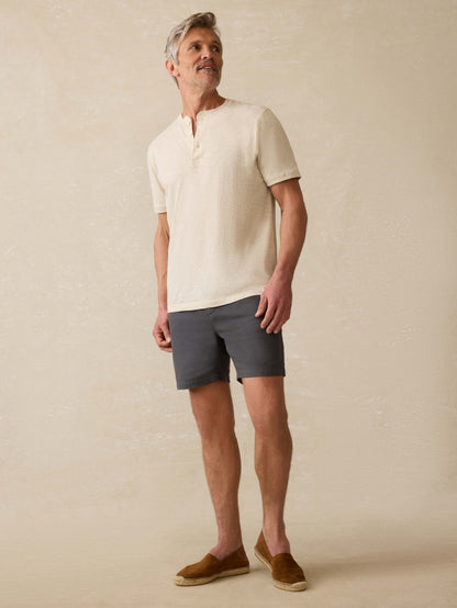 Short-Sleeve Sunwashed Regenerative Henley - Island Dune Heather