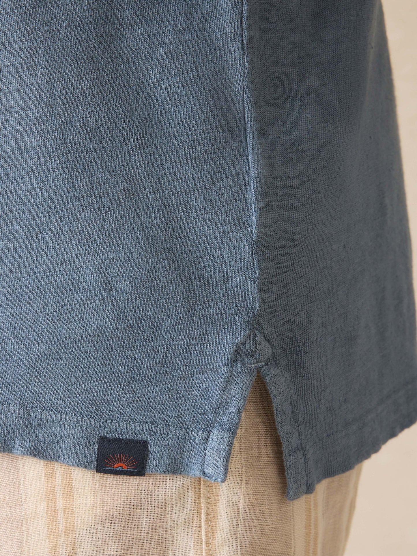 Short-Sleeve Linen Polo - Deep Marine