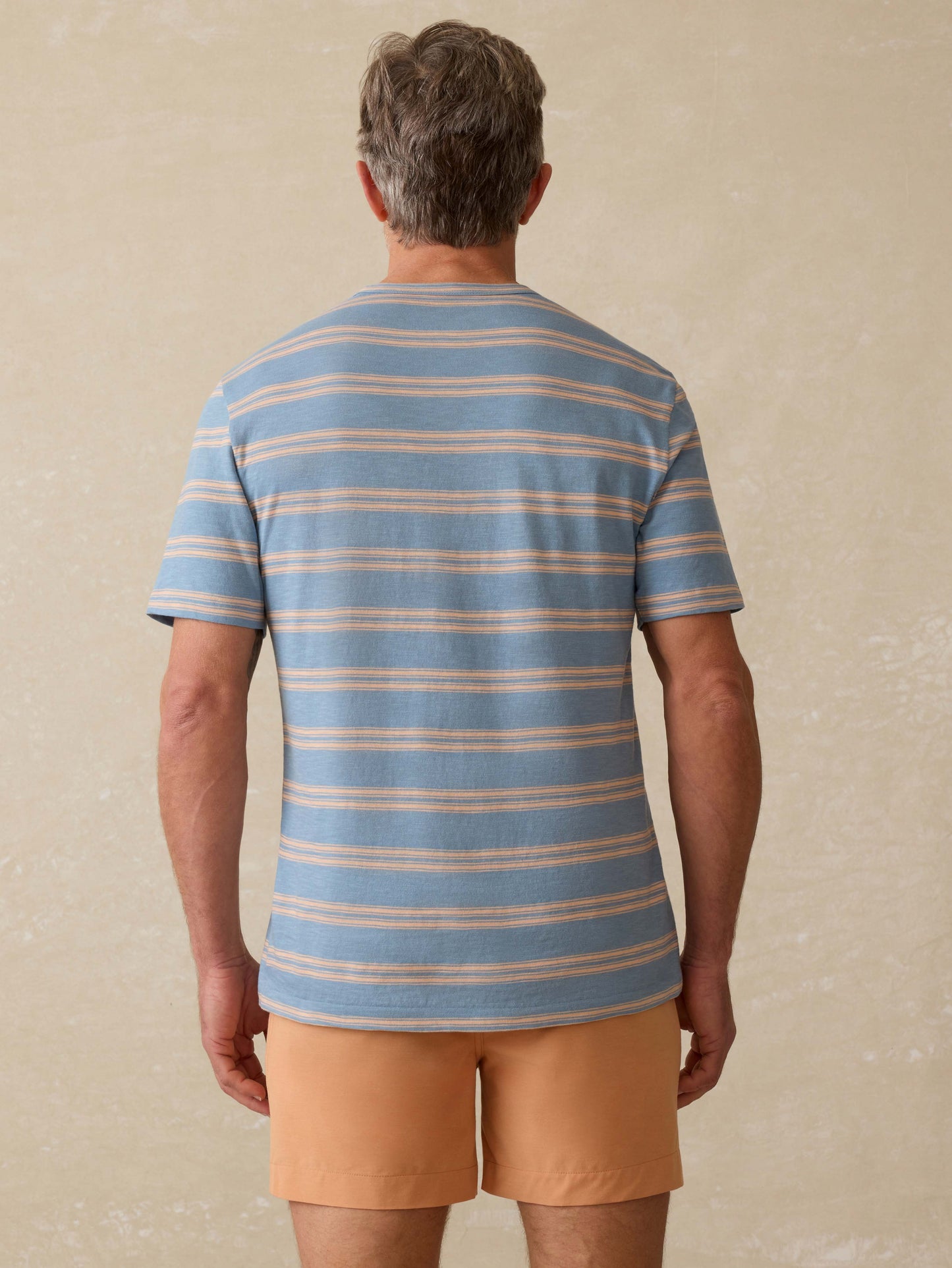 Sunwashed Regenerative Tee - Coast Coral Stripe
