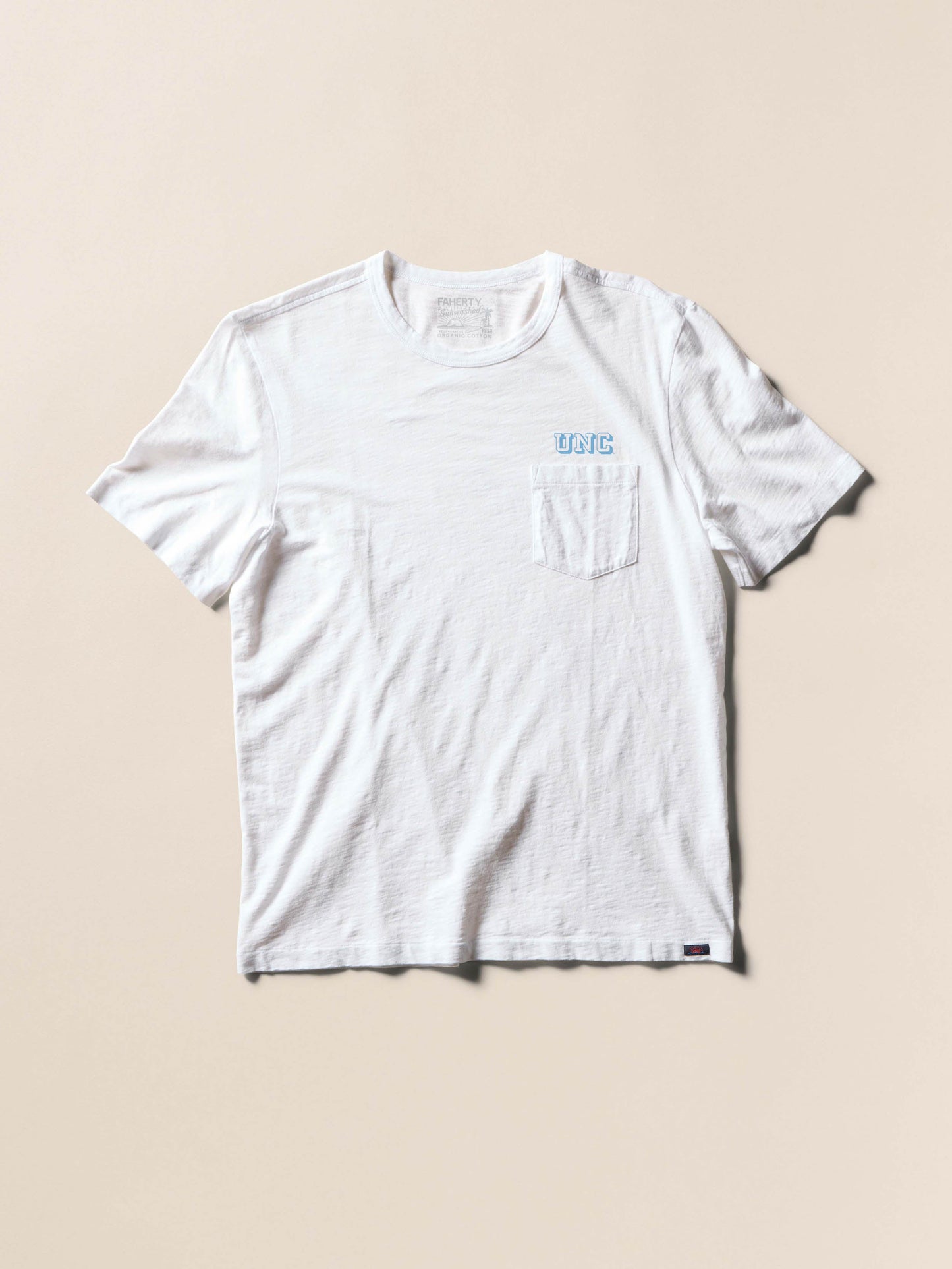 University of North Carolina Sunwashed Pocket Tee - White