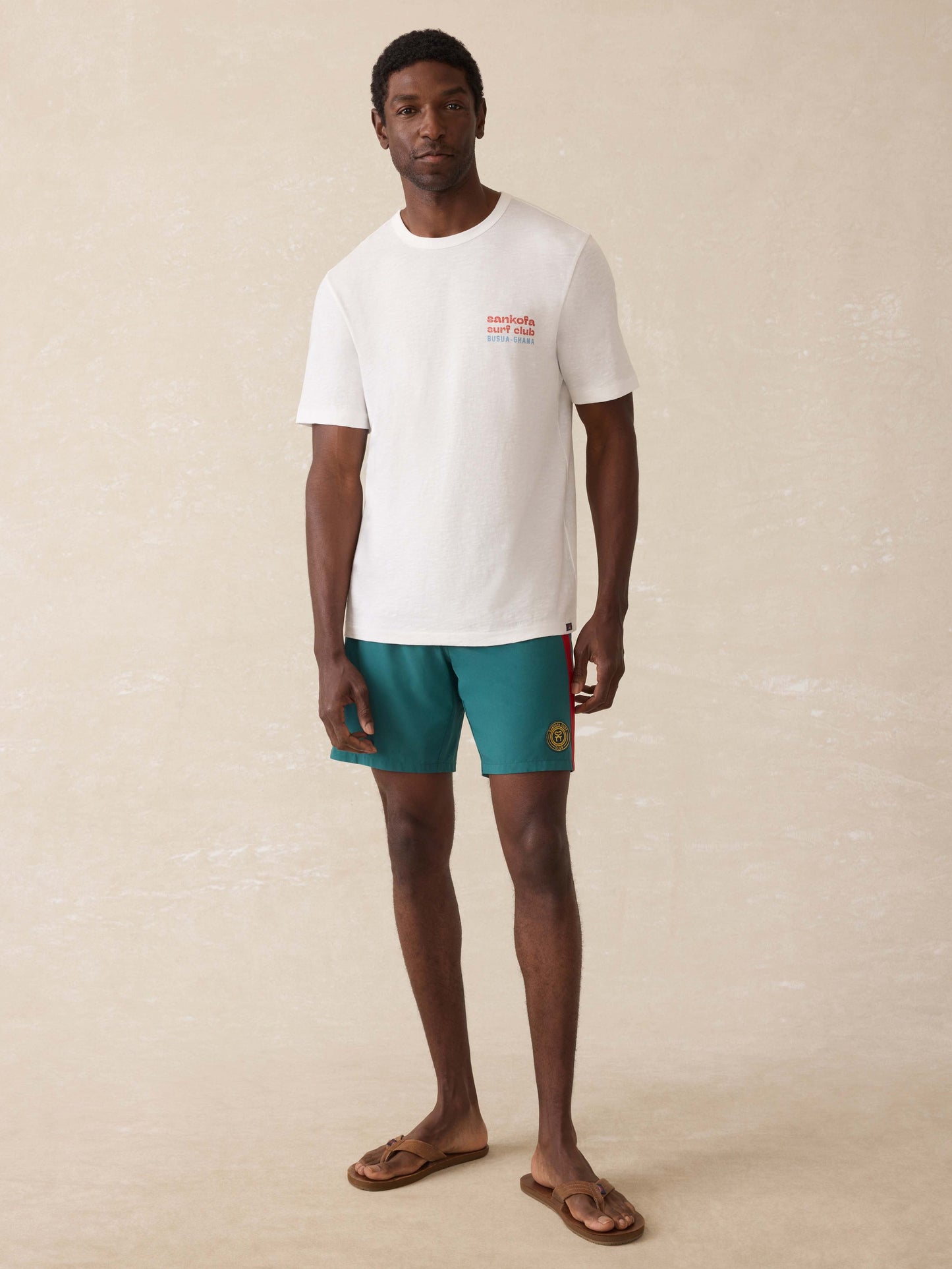 Surf Ghana Short-Sleeve Flag Graphic Tee - White