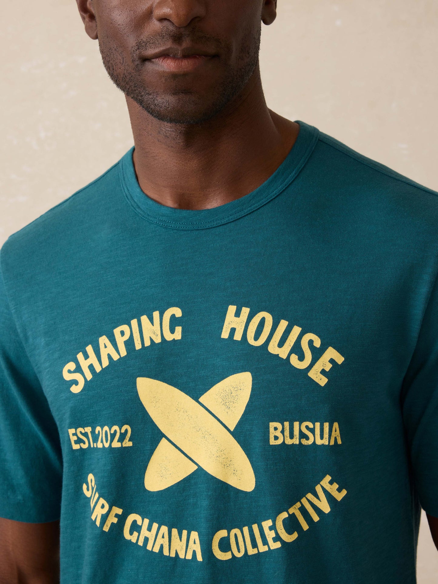 Surf Ghana Short-Sleeve Shaping House Graphic Tee - Agona Green