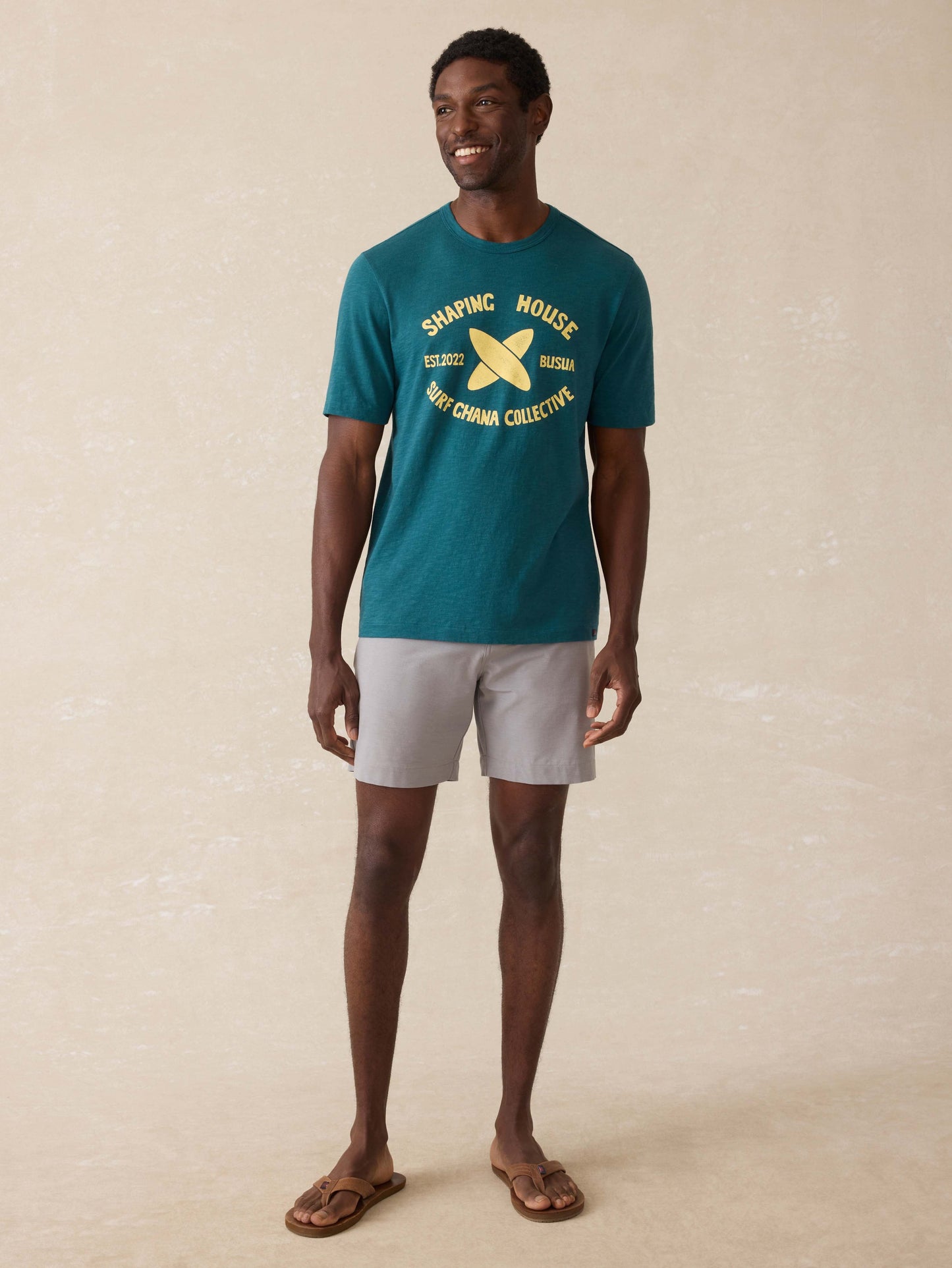 Surf Ghana Short-Sleeve Shaping House Graphic Tee - Agona Green