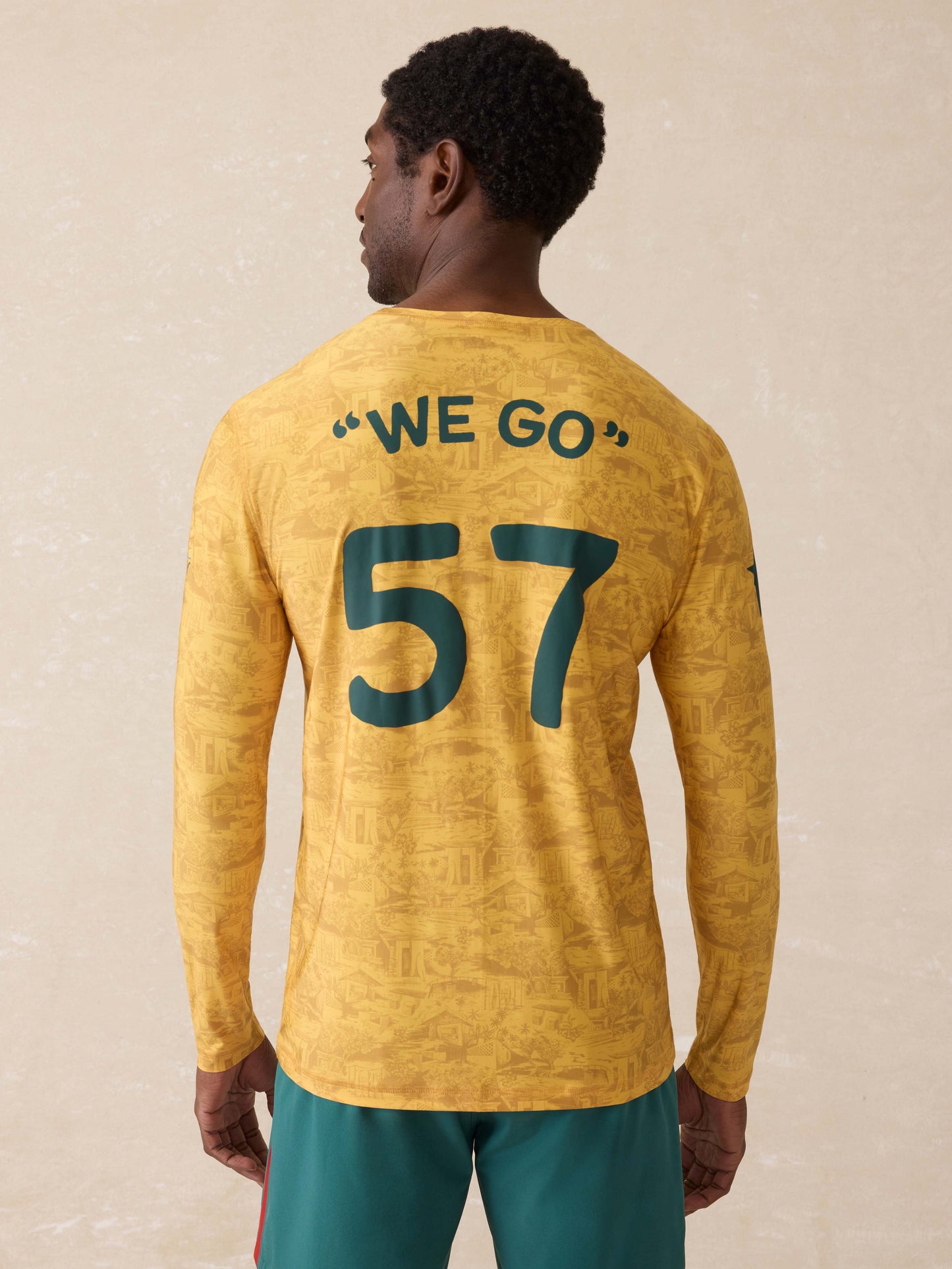 Surf Ghana Long-Sleeve Rash Guard - Beach House Gold
