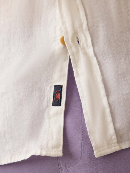 Irish Linen Safari Shirt - White