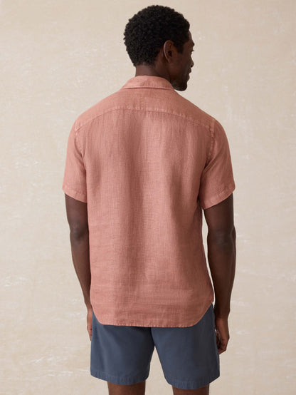 Short-Sleeve Palma Linen Shirt - Cedar Rose