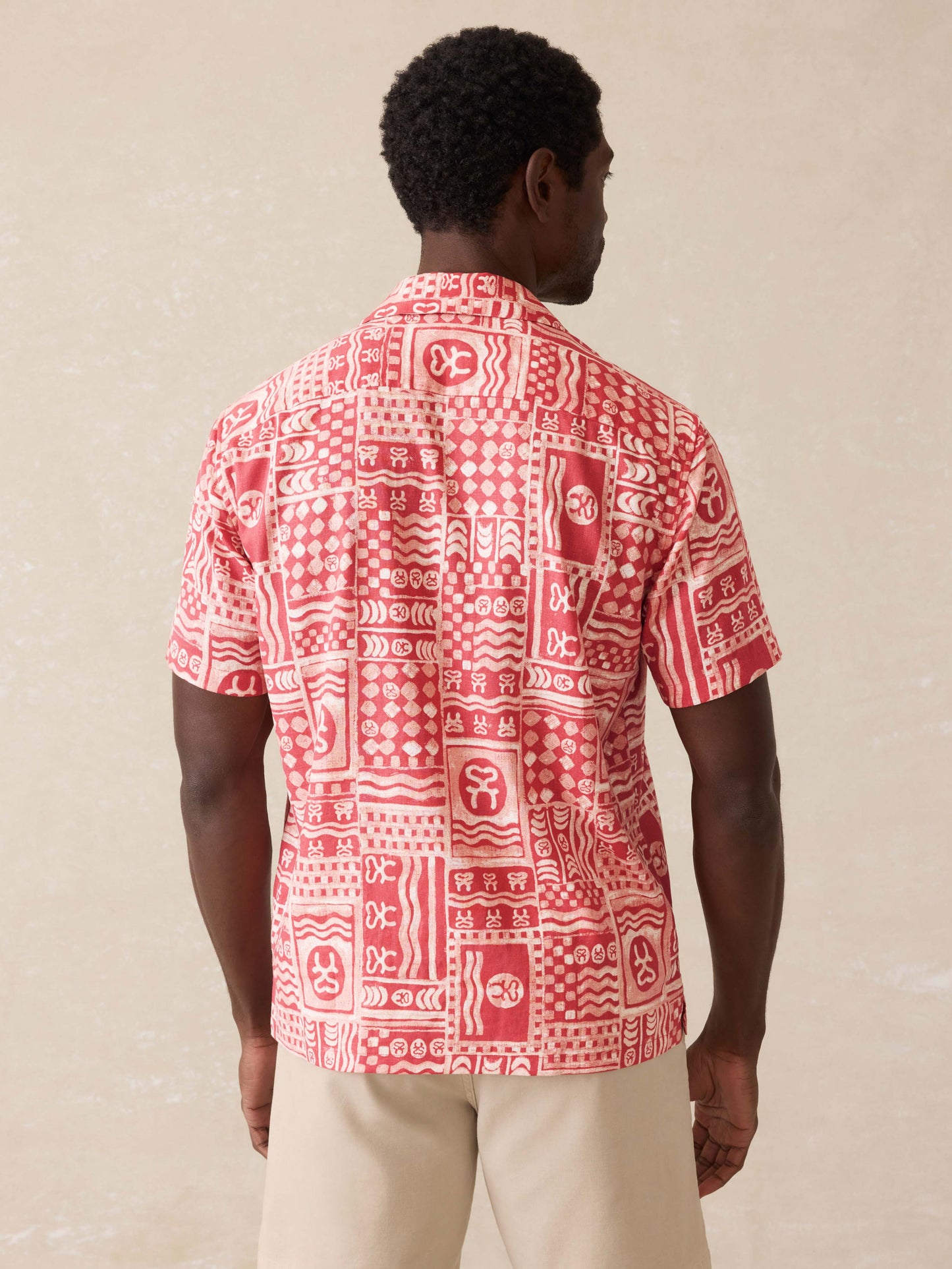 Surf Ghana Short-Sleeve Breeze Camp Shirt - Sankofa Tile Clay