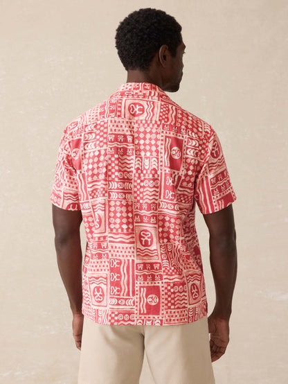 Surf Ghana Short-Sleeve Breeze Camp Shirt - Sankofa Tile Clay