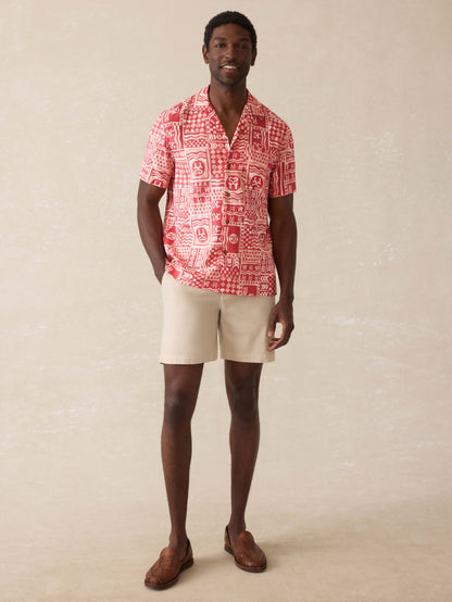 Surf Ghana Short-Sleeve Breeze Camp Shirt - Sankofa Tile Clay