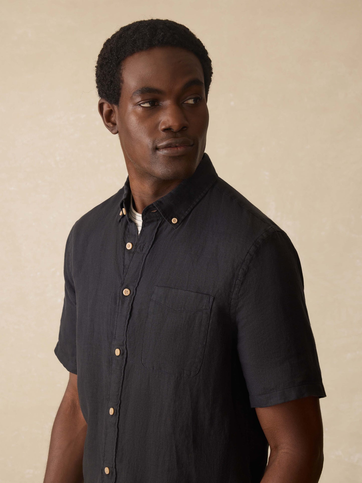 Short-Sleeve Laguna Linen Shirt - Ridge Black