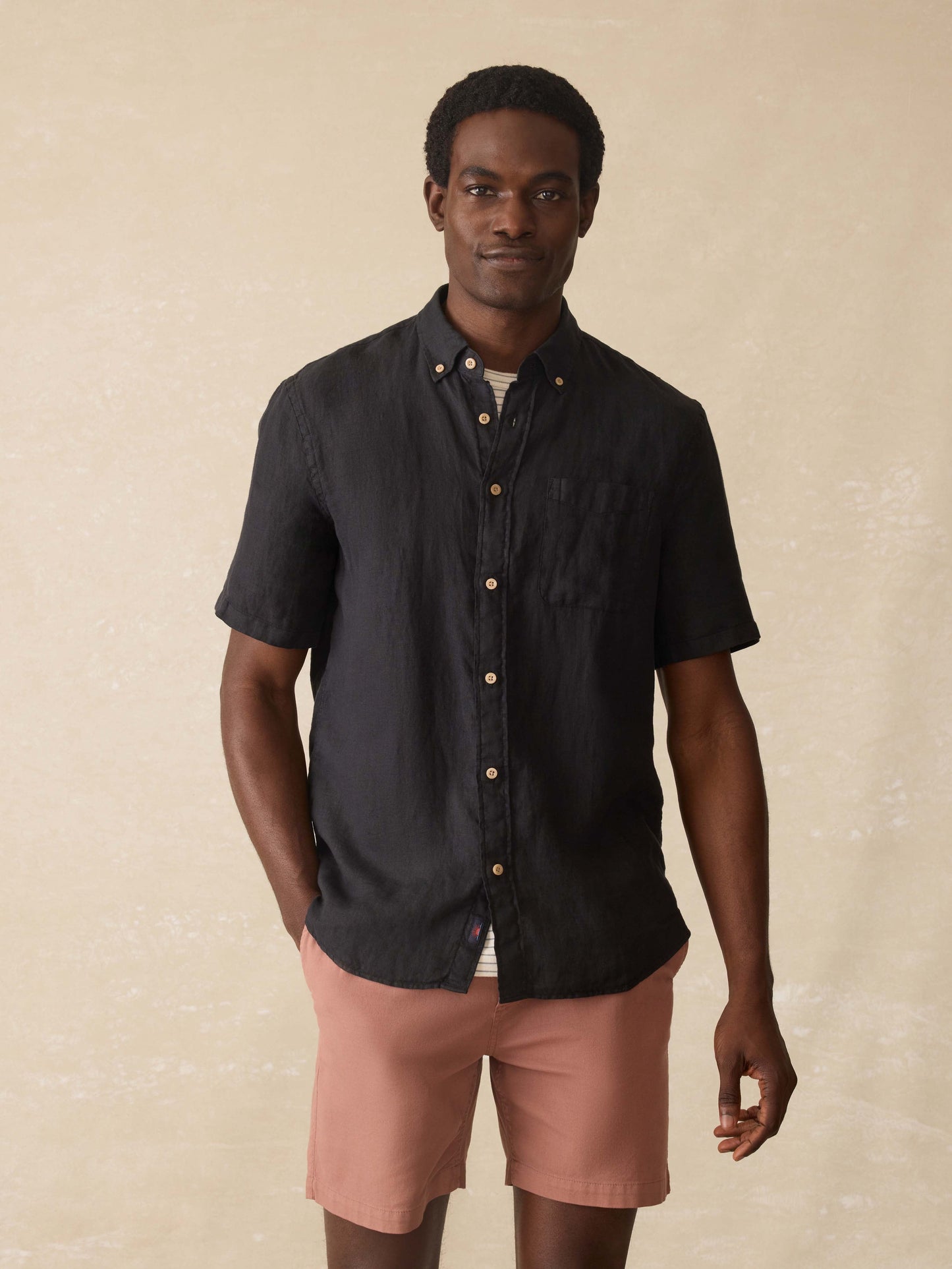Short-Sleeve Laguna Linen Shirt - Ridge Black