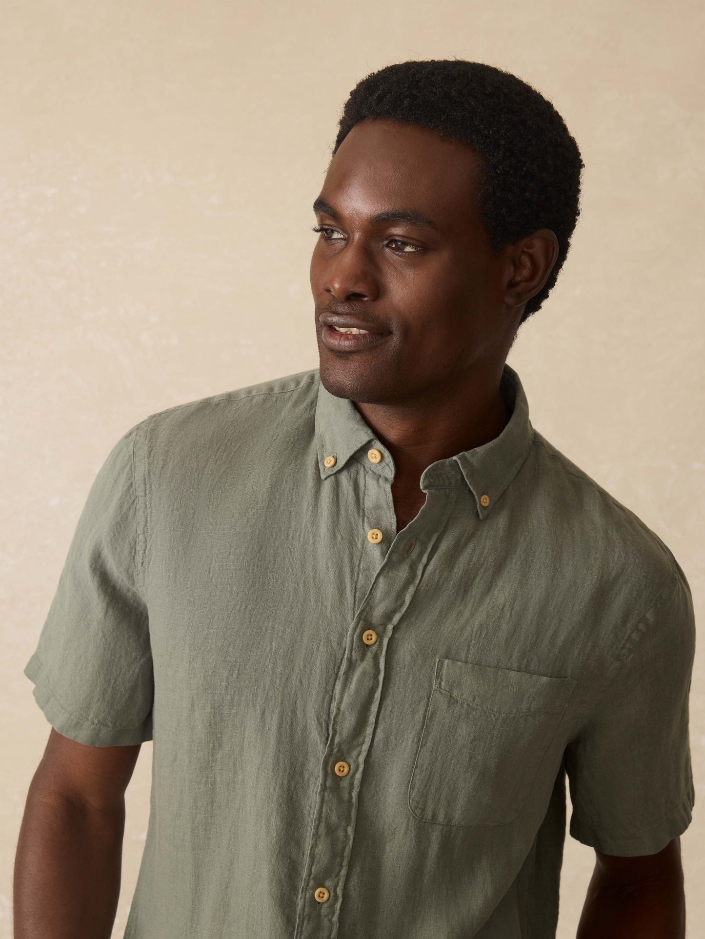 Short-Sleeve Laguna Linen Shirt - Spruce