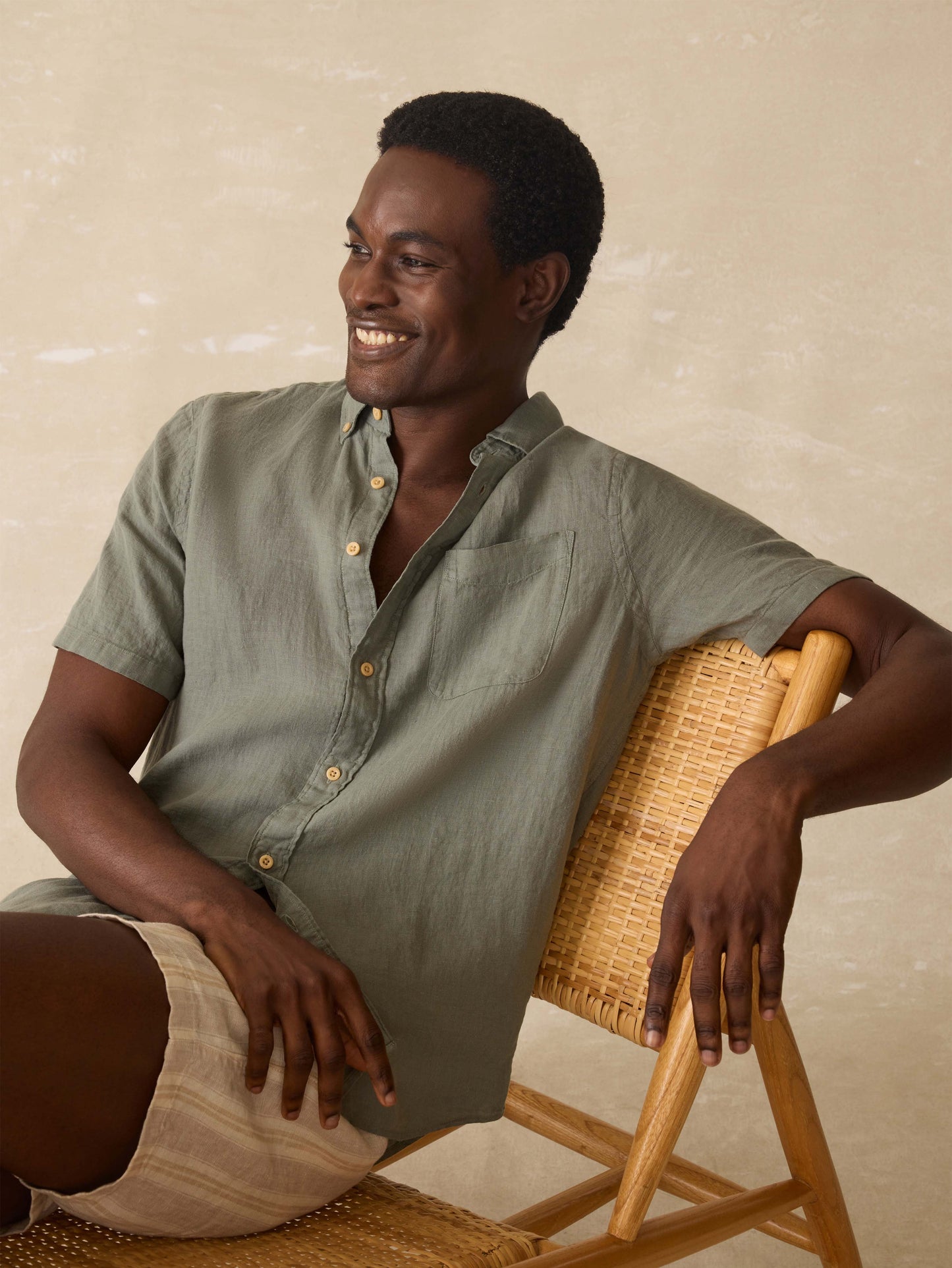 Short-Sleeve Laguna Linen Shirt - Spruce