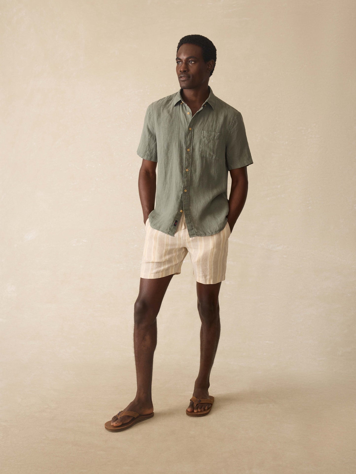 Short-Sleeve Laguna Linen Shirt - Spruce