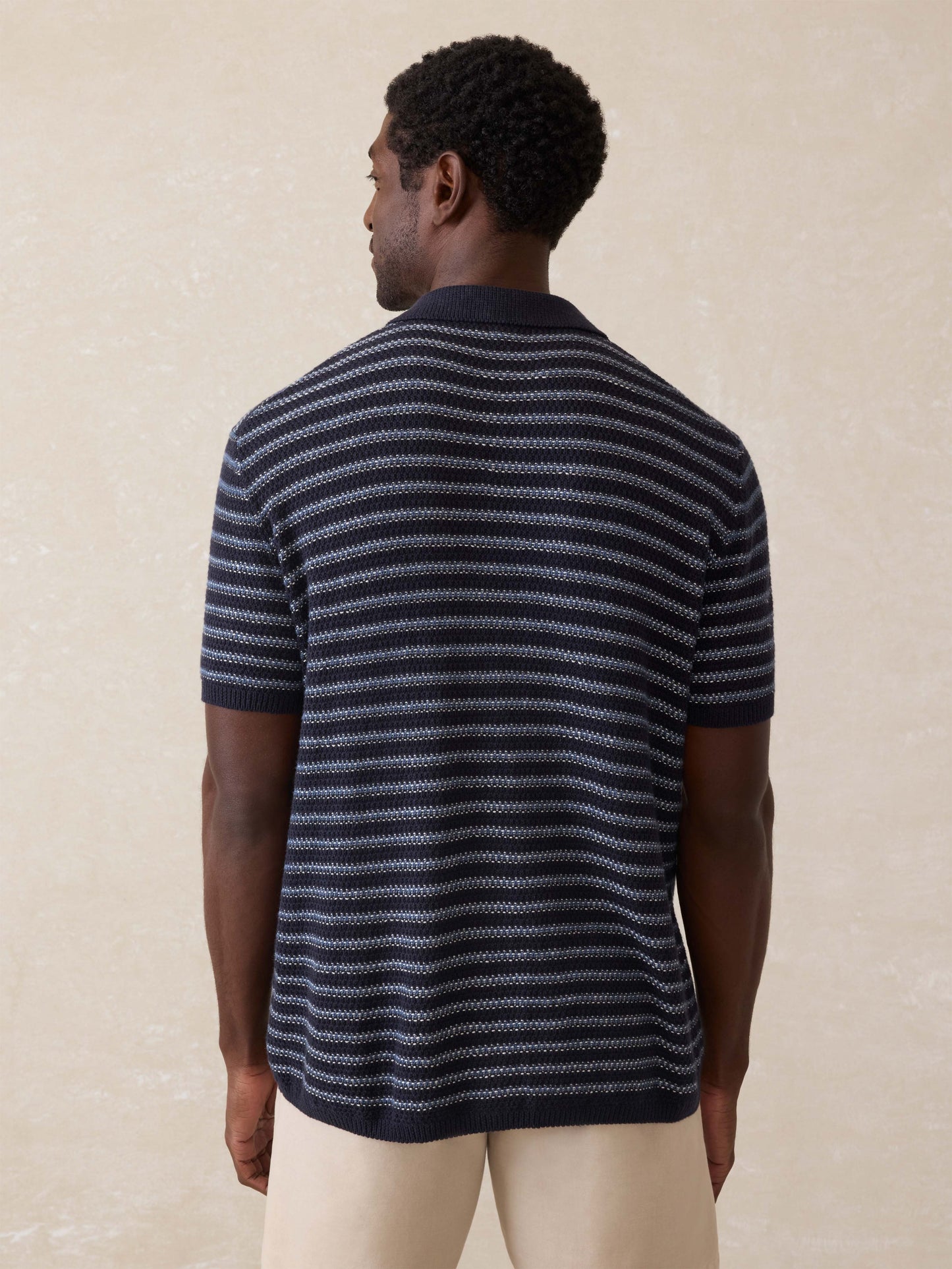 Short-Sleeve Sweater Shirt (Tall) - Northern Depths Stripe