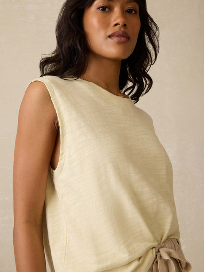Sunwashed Organic Muscle Tank - Lemon Sorbet
