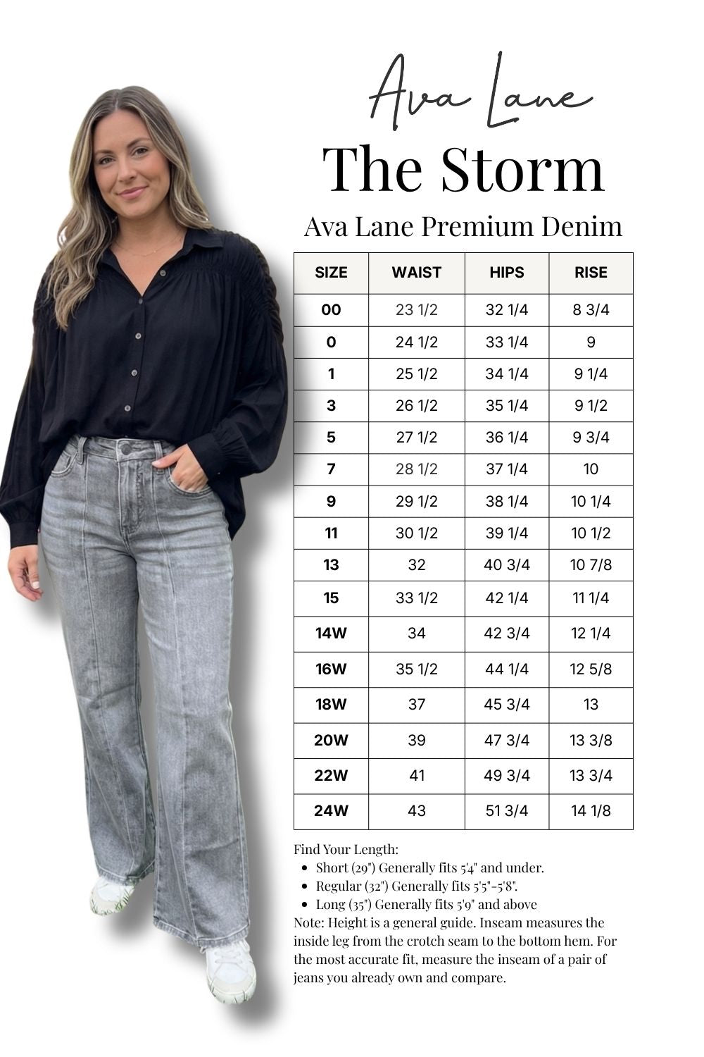 The Storm High-Rise Tummy Control Wide Leg Denim - Three Inseams