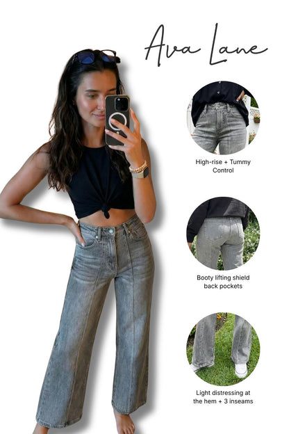 The Storm High-Rise Tummy Control Wide Leg Denim - Three Inseams