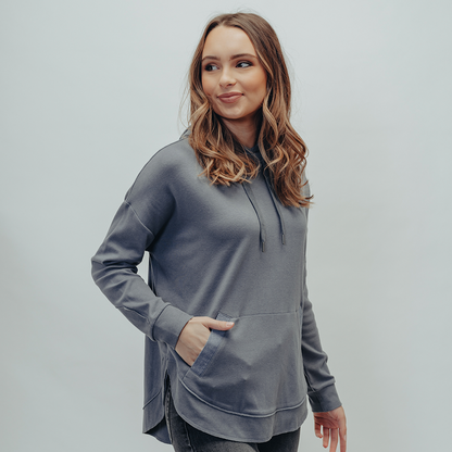 Puremeso Shirttail Hem Hoodie
