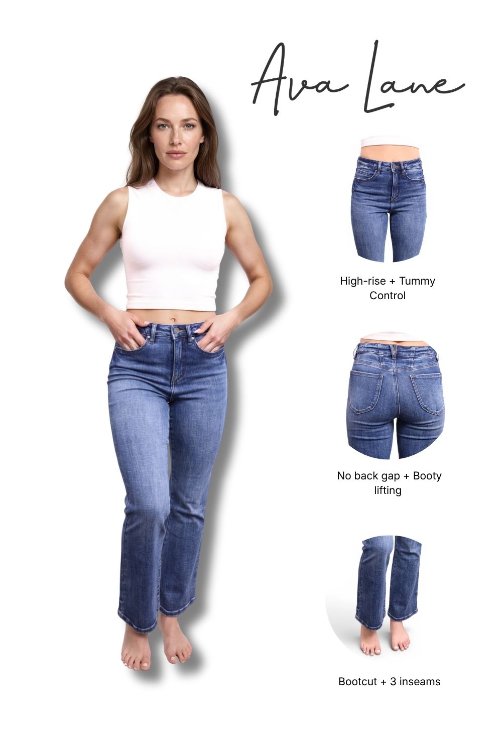 The Jada High-Rise Tummy Control Bootcut Jeans - Three Inseams