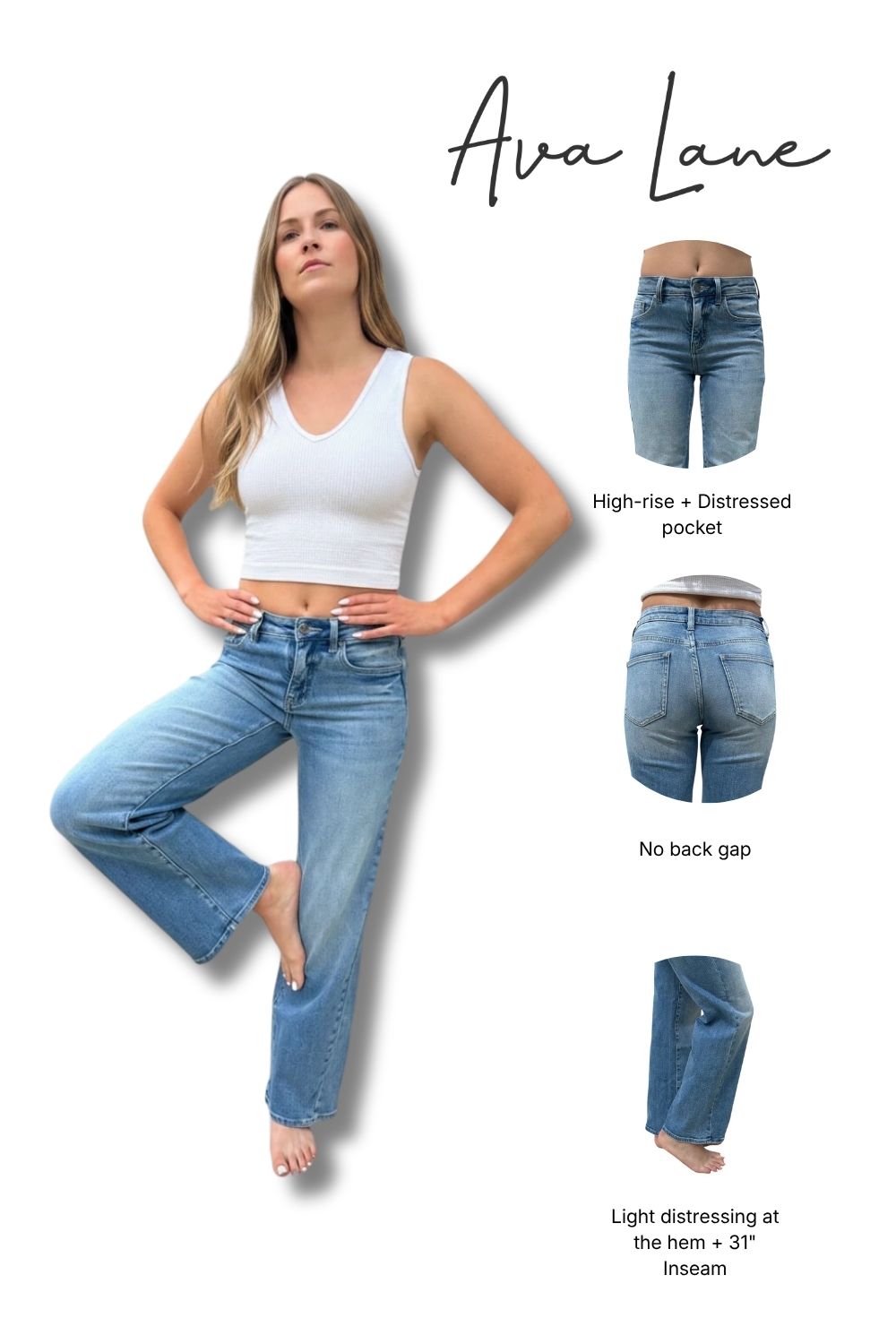 The Steph Mid-Rise Tummy Control Vintage Straight Leg Jeans
