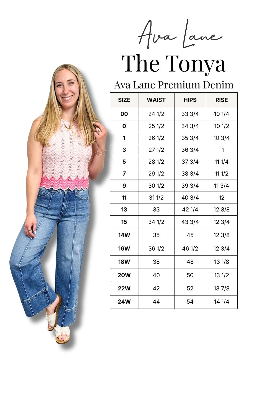 The Tonya High-Rise Tummy Control Wide Hem Wide Leg Jeans