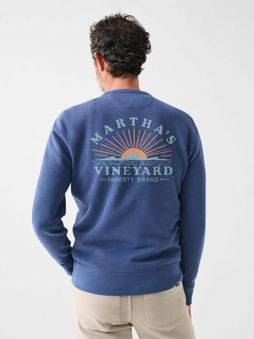Martha's Vineyard Long-Sleeve Terry Crewneck - Faded Navy