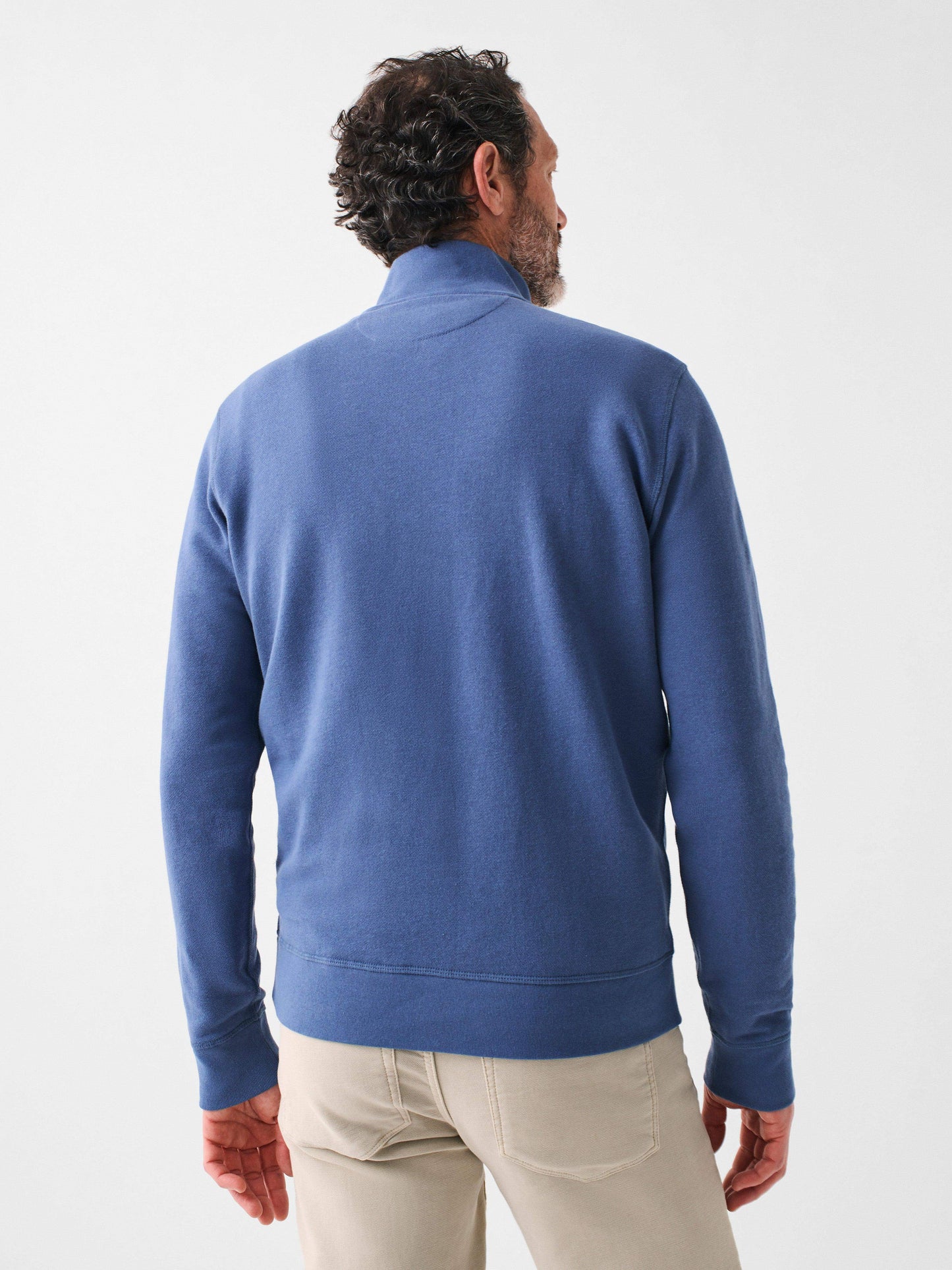 Amagansett Long-Sleeve Terry Quarter-Zip - Faded Navy