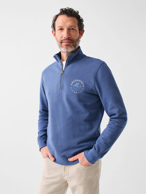 Amagansett Long-Sleeve Terry Quarter-Zip - Faded Navy