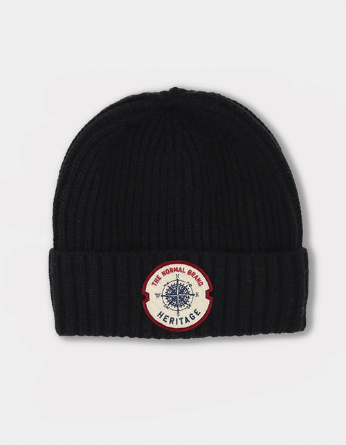 Cable Knit Beanie in Black