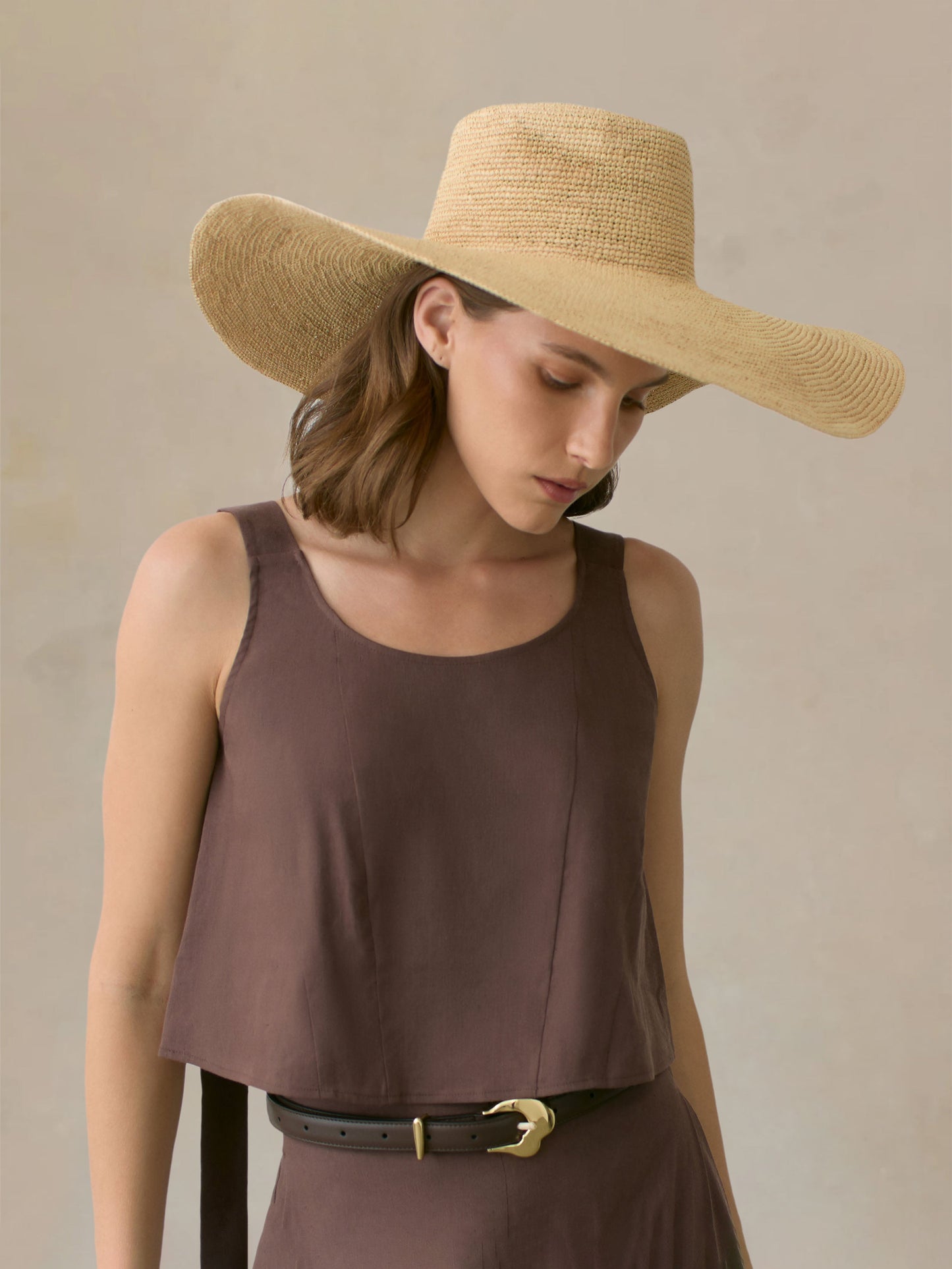 Cuyana For Faherty Beach Hat - Dark Natural