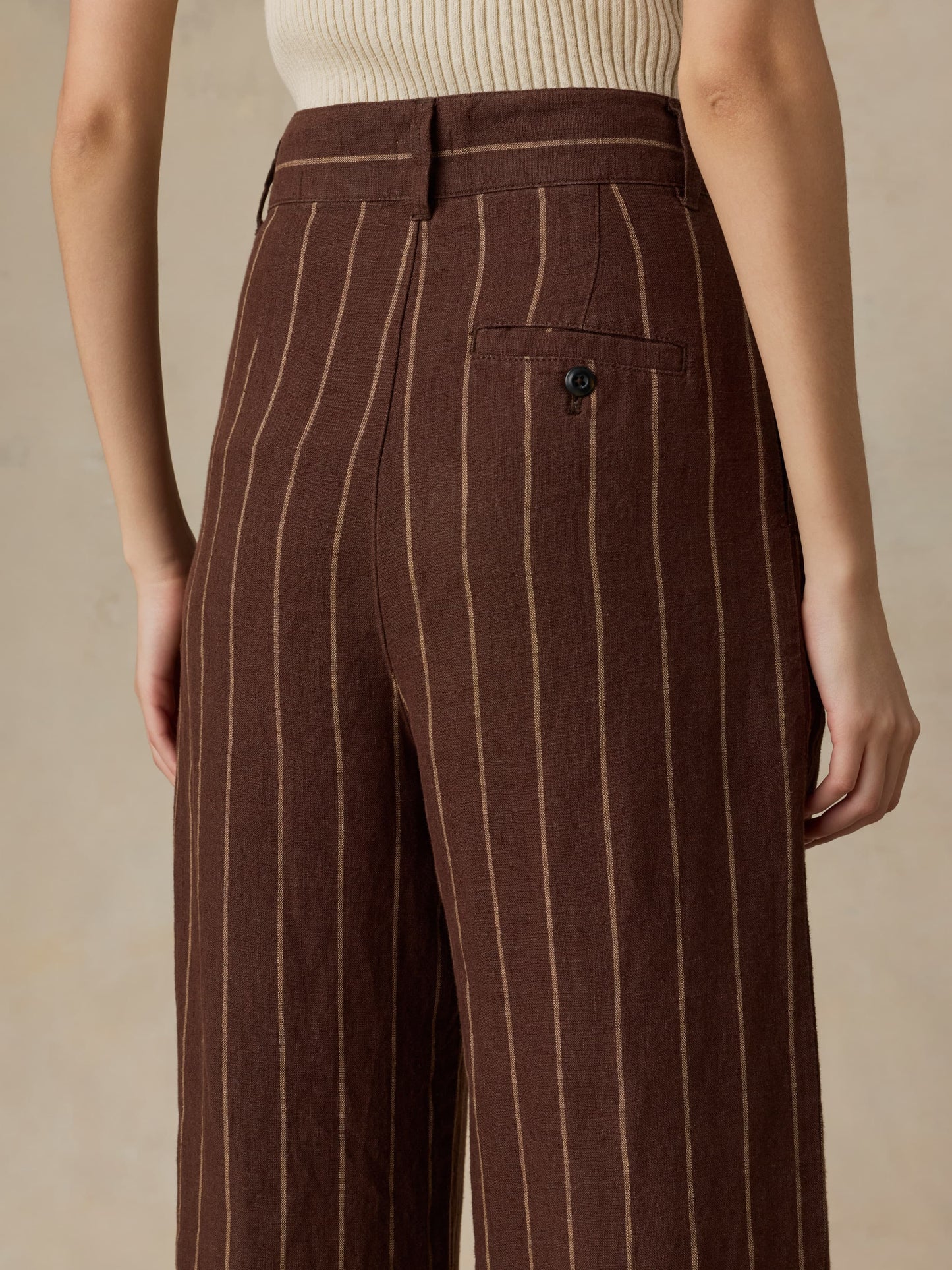 Sun Strider Linen Pleated Pant - Harbor Line Stripe