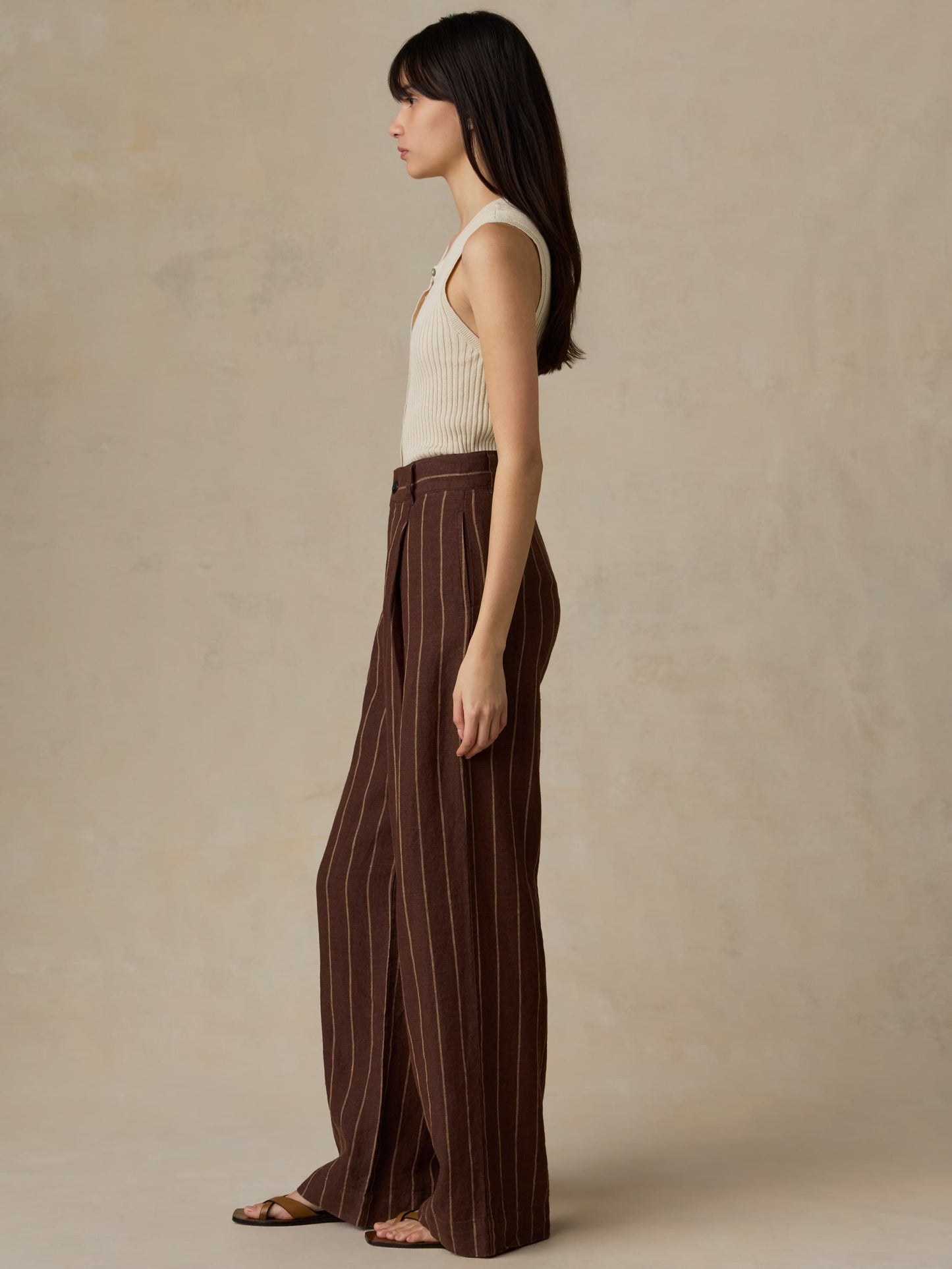 Sun Strider Linen Pleated Pant - Harbor Line Stripe