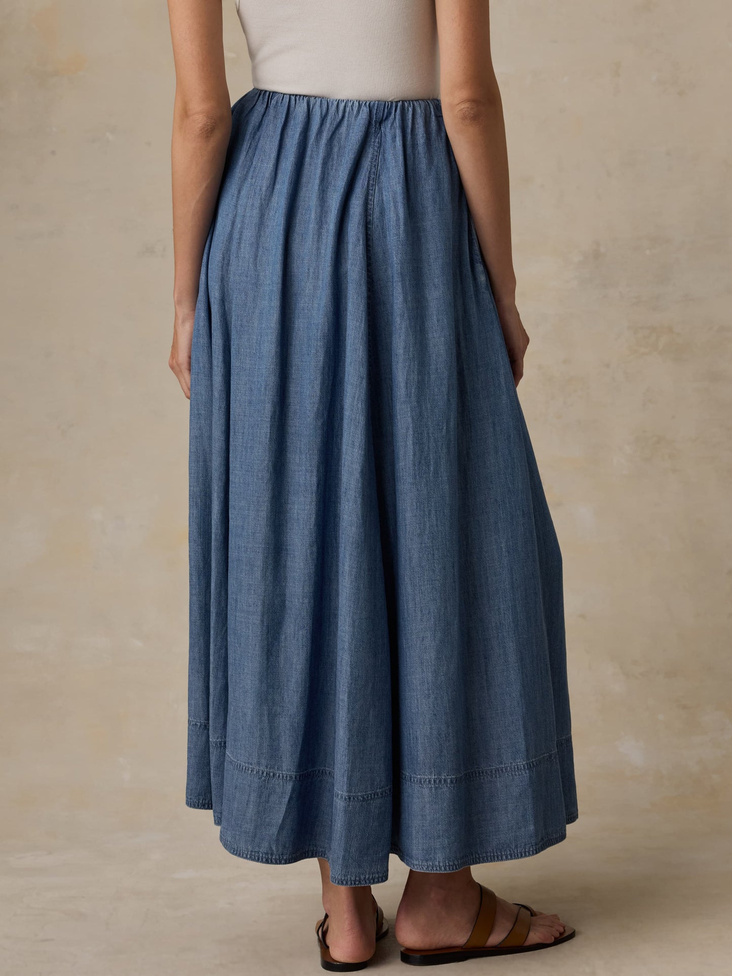 Tried & True Chambray Nera Skirt - River Mist Wash