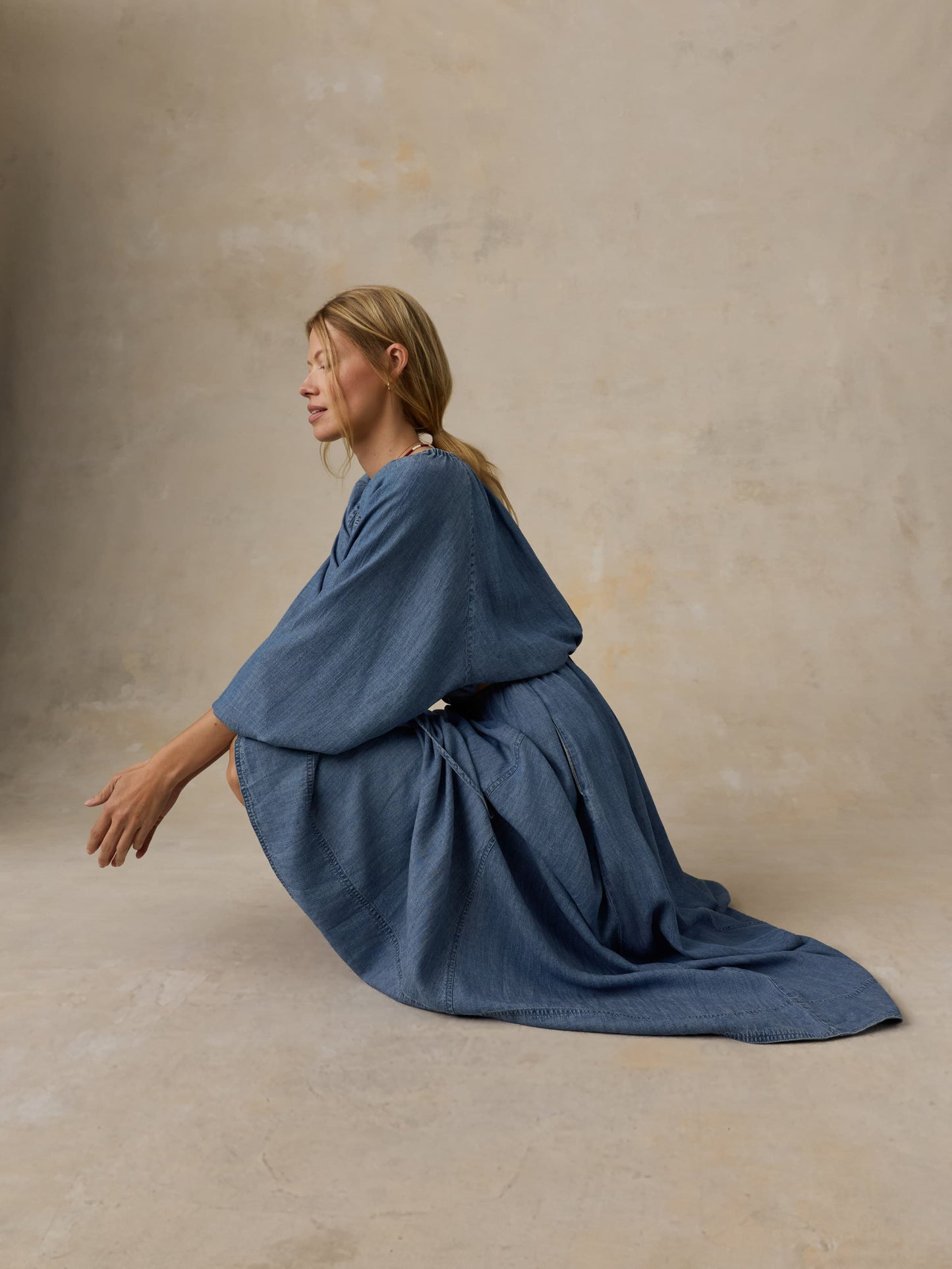 Tried & True Chambray Nera Skirt - River Mist Wash
