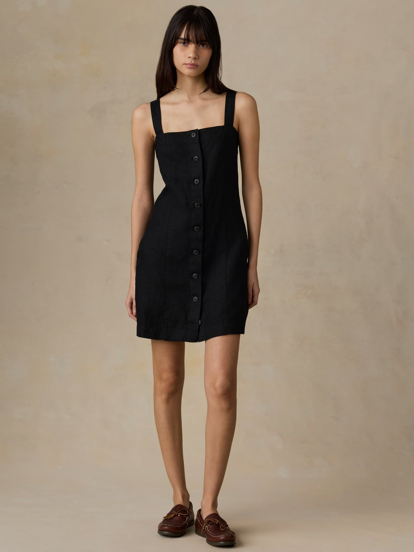 Sun Strider Linen Miley Dress - Black