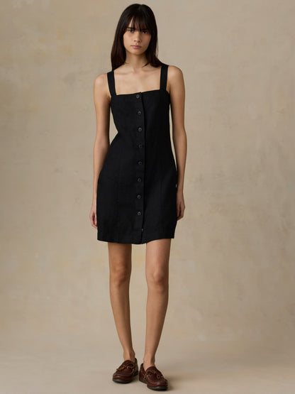 Sun Strider Linen Miley Dress - Black