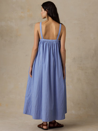 Coastal Poplin Emmy Dress - Deepwater Stripe
