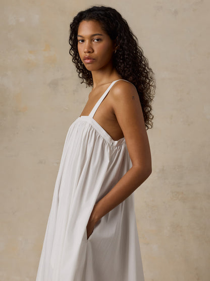 Coastal Poplin Emmy Dress - White