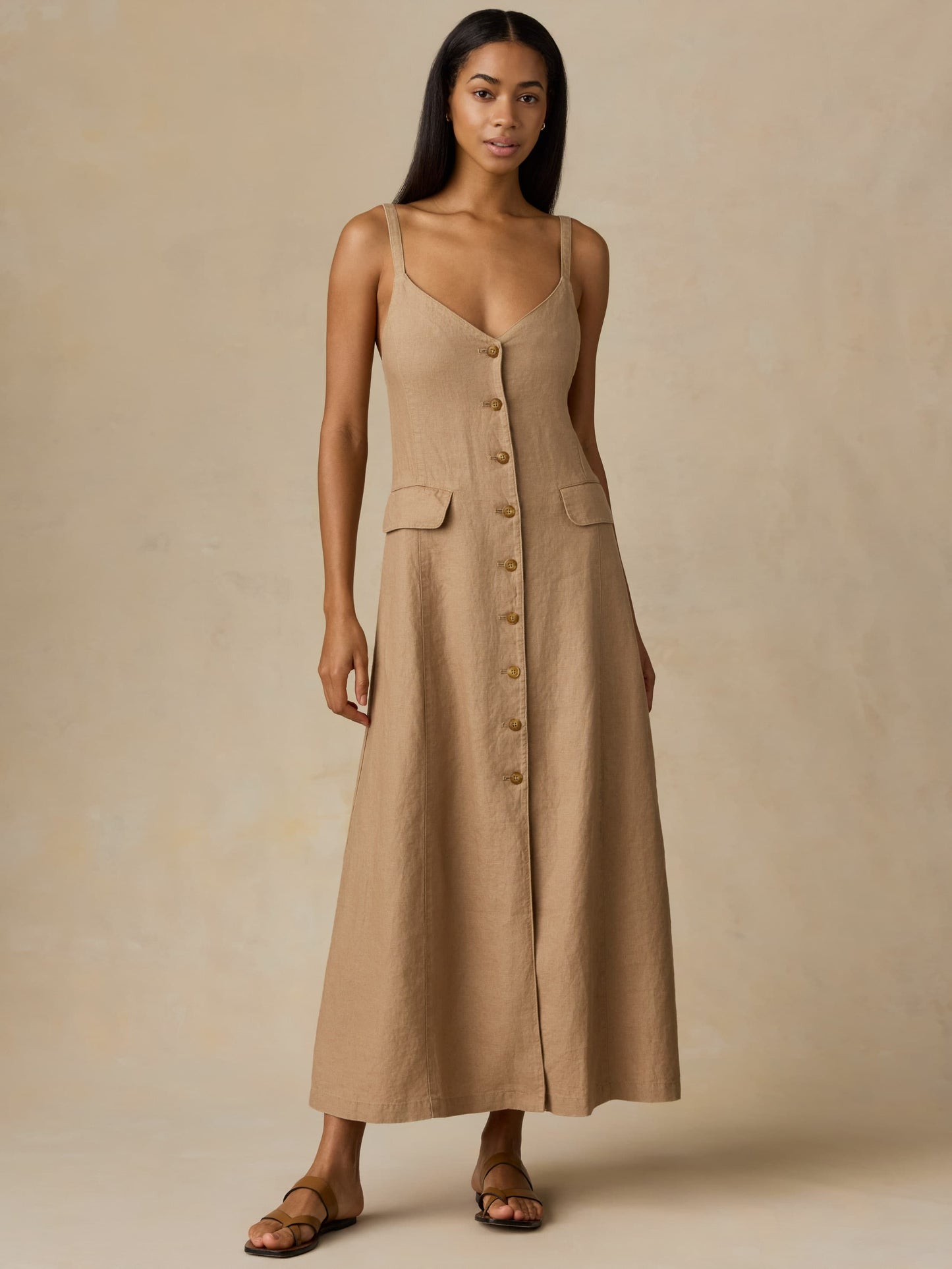 Sun Strider Linen Milo Dress - Acorn
