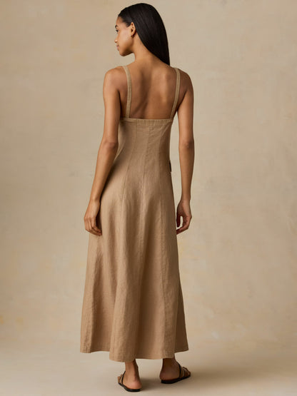 Sun Strider Linen Milo Dress - Acorn