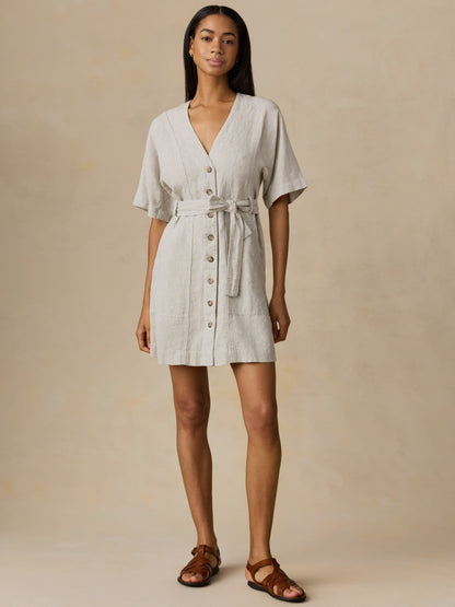 Sun Strider Linen Camille Mini Dress - Flax