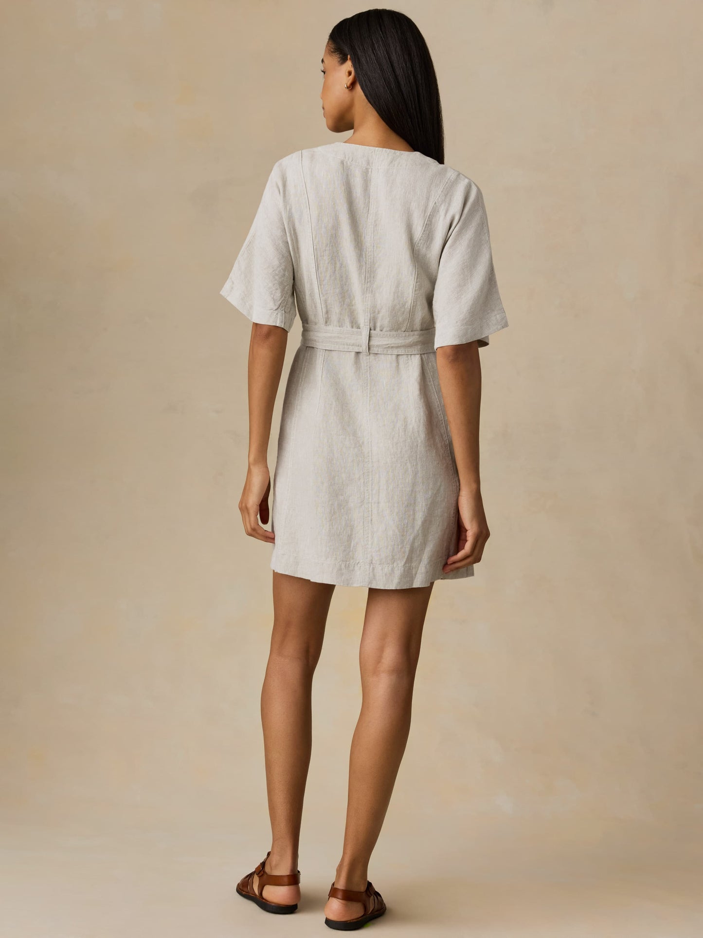 Sun Strider Linen Camille Mini Dress - Flax