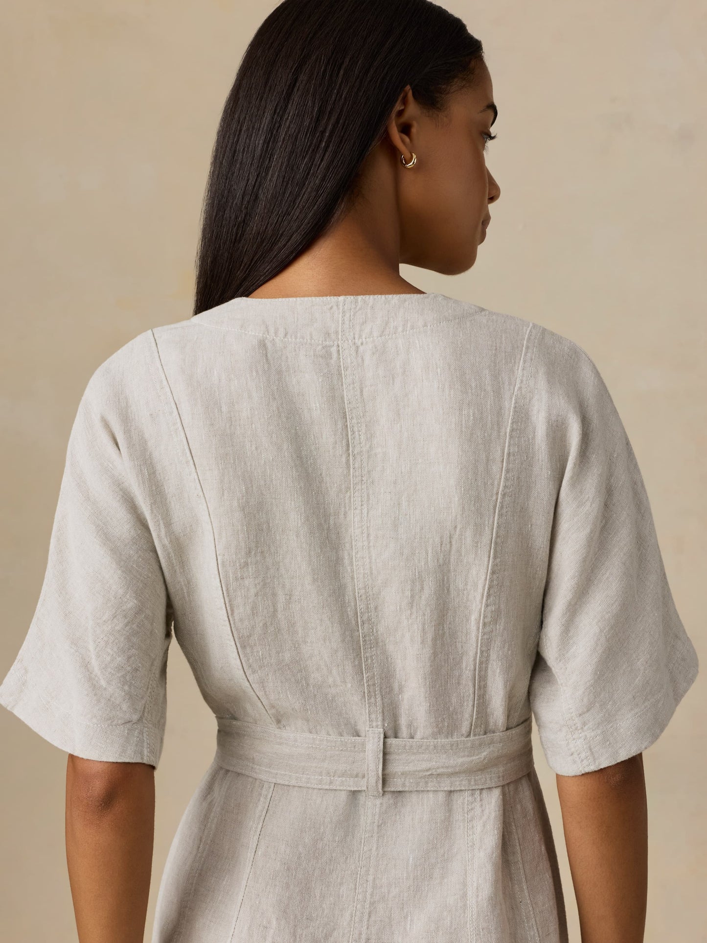 Sun Strider Linen Camille Mini Dress - Flax