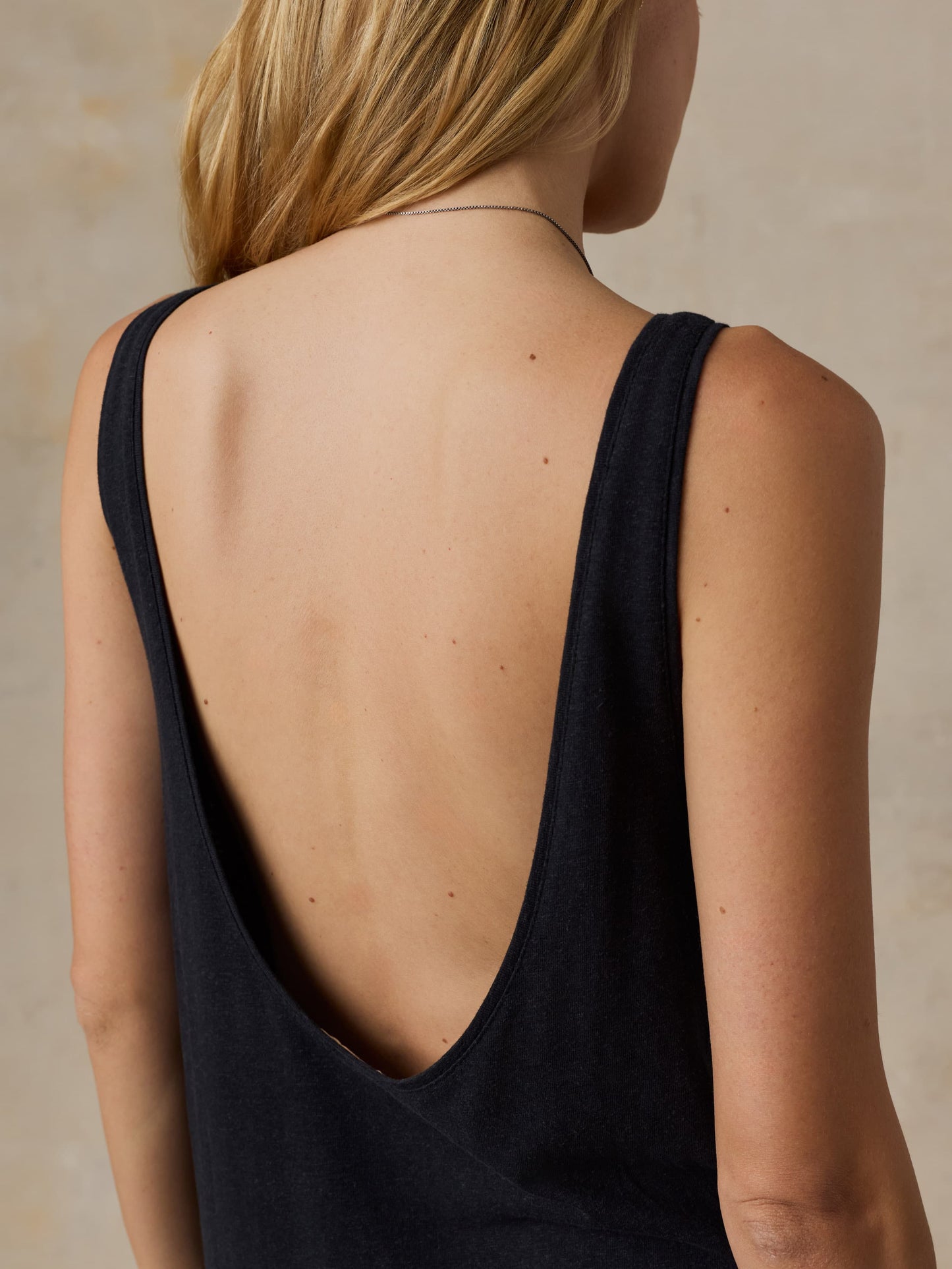 Cotton Hemp Tank Dress - Black